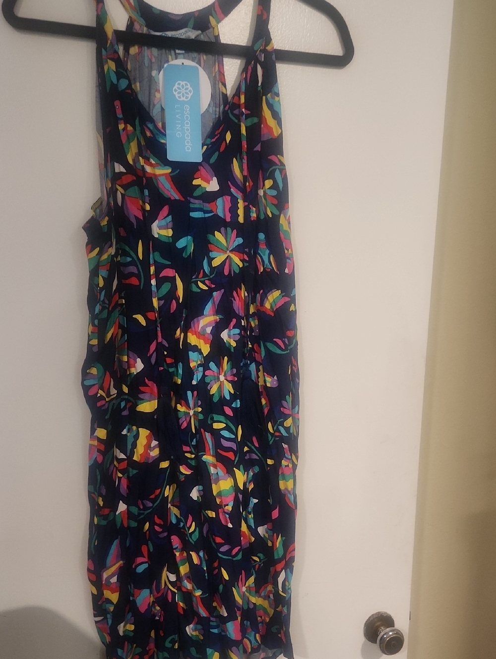 escapada Navy Floral Print Mini Dress with Multicolor Accents